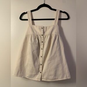 Cream top with buttons. Size medium!